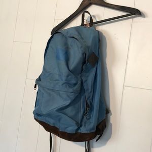 (26) Vintage backpack, heavy duty leather bottom, made in Korea